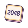 Play relaxing number merge games like 2048 Cartoon number tiles merging in a 2048 puzzle