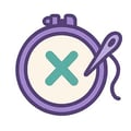 Play peaceful cross-stitch pixel art games online Cross-stitch needle making a stitch
