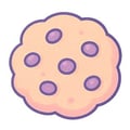 Cook, bake and play with cozy food-themed games Cartoon cupcake with sprinkles and a smile