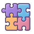 Relax with peaceful jigsaw puzzle games Cartoon image of a jigsaw puzzle with cozy nature scene