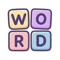 Play relaxing word games like crosswords and word search Four letter blocks spelling out W O R D