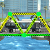 City bus going over a steel bridge