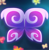 Glowing butterfly wing tiles floating in a magical forest Mahjong Connect puzzle game