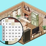 Craft a beautiful room, pixel by pixel! Traditional living room being colored