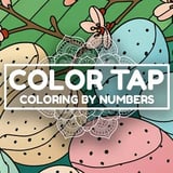Tap to color your way to calm in this paint-by-numbers game Pastel eggs with black outlines