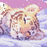 Relaxing cross stitch art you can finish in one sitting or many Beautiful cross-stitch white tiger in pastel colors