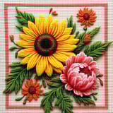 Relax your brain with pixel-perfect cross-stitch A colorful embroidery hoop with pixel-style cross-stitch art in progress