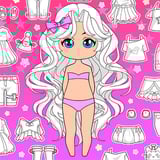 Create and color your perfect chibi avatar! Black and white outline of an anime chibi doll