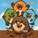 Dig tunnels and guide moles to the right pipes! Happy cartoon moles celebrating as one digs through the dirt