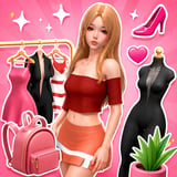 3D fashion makeover game with stylish outfits, hairstyles, makeup, handbags, and accessories