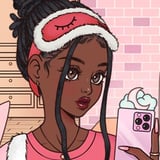 Decorate a bedroom and get ready for bed! Cute girl in her pink pajamas