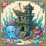 Cute octopus detective in an underwater hidden object adventure