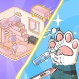 Pastel bedroom organization puzzle and fluffy pet paw cleaning mini game