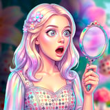 Hidden object puzzle set in a magical garden filled with flowers, musical instruments, and fantasy treasures.