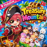 Anime style Hololive characters popping out of magical treasure chests in a merge puzzle game