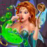 Enchanted Solitaire Adventure with Fairy-Powered Perks Redhead fairy making a magic potion