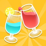 Sort colorful drinks before your bar overflows! Two colorful drinks in the midst of cheers