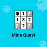 Minesweeper-style puzzle board with numbered tiles, hidden mines, and strategic clue solving in Mine Quest Daily