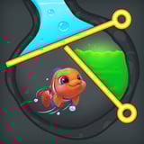 Underwater pin puzzle with water and lava and a Nemo fish