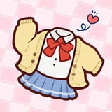 Cute cotton doll wardrobe management game with pastel clothes, fabrics, and accessories.