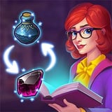 Help organize and sort this witch's cabinets! Red-headed witch sorting magical items