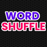 Colorful word puzzle game with floating letter bubbles and forest background