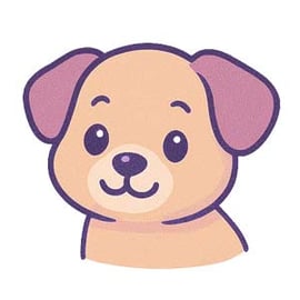 Cartoon puppy and kitten sitting together