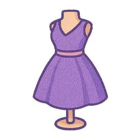 Cartoon girl avatar being dressed in stylish clothes