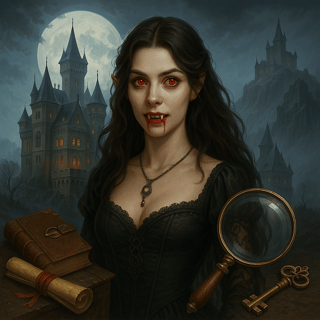 Beautiful long-haired vampire queen