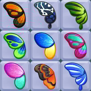 Match wings, clear the board, and grow your garden! Cute butterfly wings on a game board