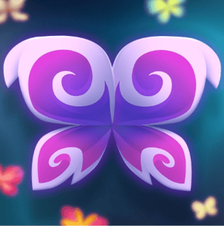 Glowing butterfly wing tiles floating in a magical forest Mahjong Connect puzzle game