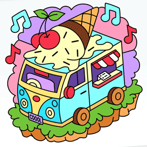 Unwind with relaxing sounds and soothing colors in Color Page ASMR Coloring page of a cute VW bug