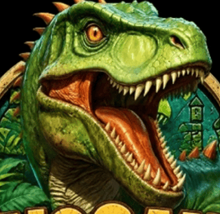 Dinosaur Park Jurassic Dino World survival game with a fierce dinosaur in a prehistoric jungle