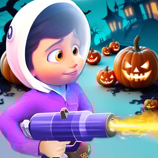 Melt snow, grow heat, build your cozy base Woman in a parka holding a flame thrower