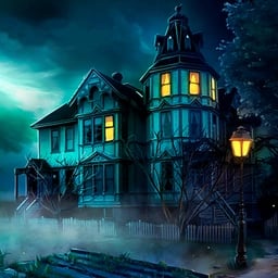 A haunted manor filled with spooky puzzles and supernatural secrets