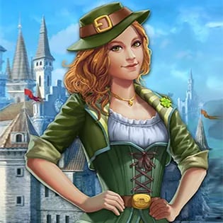 Match gems, rebuild the castle, fulfill a forgotten legend A beautiful woman leprachaun on a journey