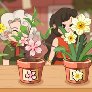 Sakura bonsai and daffodil customer orders at the shop