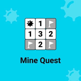 Minesweeper-style puzzle board with numbered tiles, hidden mines, and strategic clue solving in Mine Quest Daily