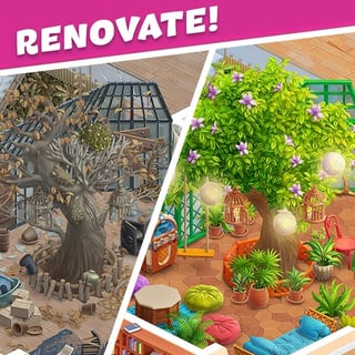 Clean, match, and design your way to dream-home bliss! Dirty house before and beautiful decorated garden after