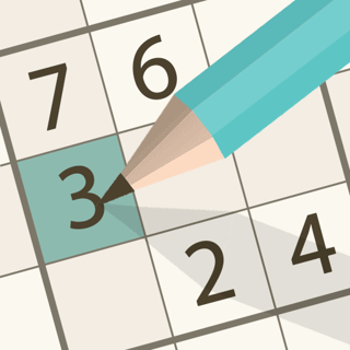 Classic sudoku puzzle grid with pencil notes and clean, calming gameplay interface