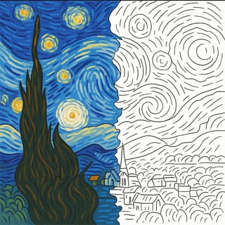 Black and white cat illustration being colored by numbers in a relaxing paint by number game interface