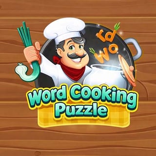 Word puzzle game set in a colorful kitchen where players connect letters to create words and unlock tasty dishes.