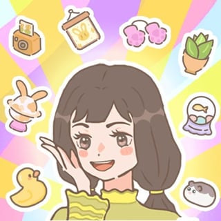 Kawaii girl deciding on room decorations